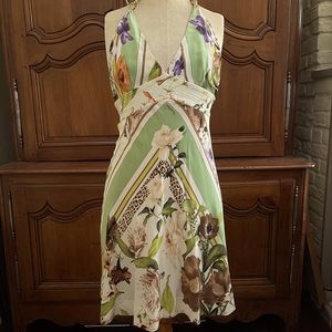 Roberto Cavalli silk floral halter dress